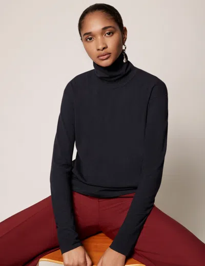 Another Tomorrow Turtleneck Sweater In Midnight