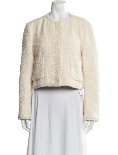 Pre-owned Another Tomorrow Tweed Pattern Blazer In Neutrals