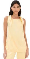 Another Tomorrow Twisted Satin Top In Daffodil