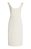 Another Tomorrow Twisted Crepe Dress In White