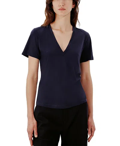 Another Tomorrow V-neck Tee In Blue