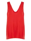 Another Tomorrow V-neck Top In Red