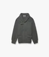 Another Tomorrow Varsity Cardigan In Grey Melange