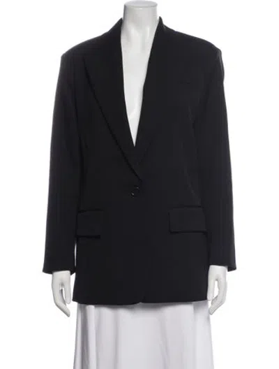 Pre-owned Another Tomorrow Virgin Wool Blazer In Black