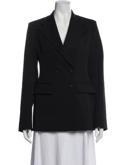 Pre-owned Another Tomorrow Virgin Wool Blazer In Blue
