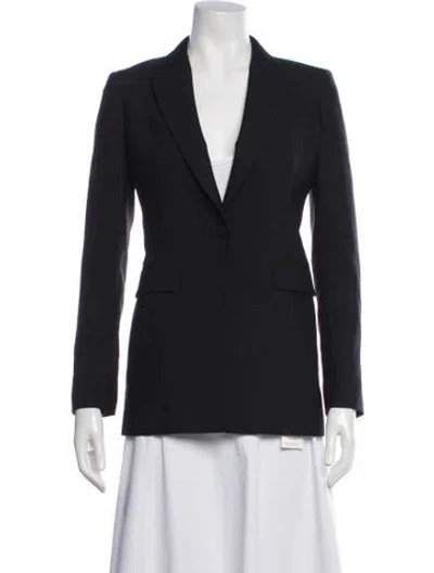 Pre-owned Another Tomorrow Virgin Wool Blazer In Blue