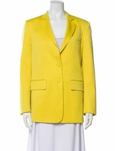 Pre-owned Another Tomorrow Virgin Wool Blazer In Yellow