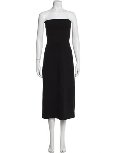 Pre-owned Another Tomorrow Virgin Wool Long Dress In Black