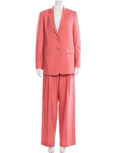 Pre-owned Another Tomorrow Virgin Wool Pantsuit W/ Tags In Pink