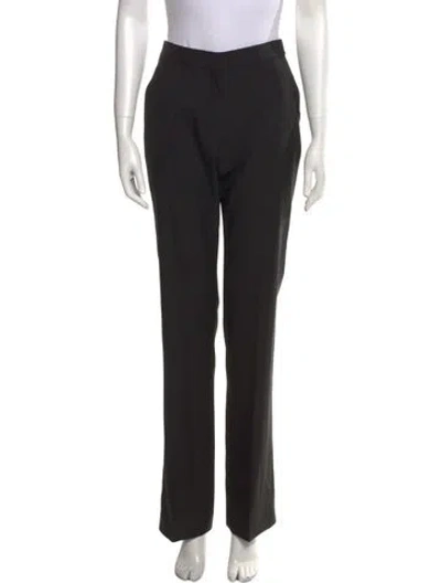 Pre-owned Another Tomorrow Virgin Wool Straight Leg Pants In Black