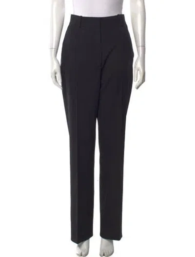 Pre-owned Another Tomorrow Virgin Wool Straight Leg Pants In Black