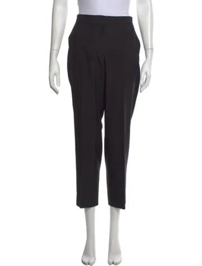 Pre-owned Another Tomorrow Virgin Wool Straight Leg Pants In Black