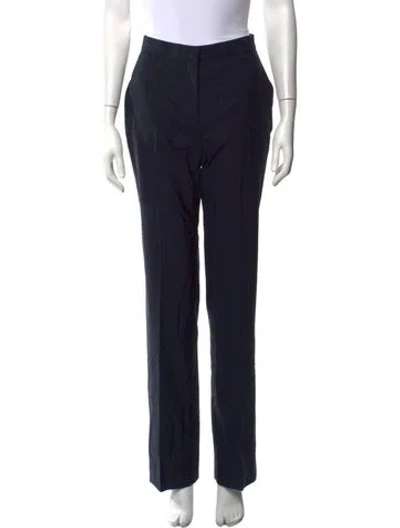 Pre-owned Another Tomorrow Virgin Wool Straight Leg Pants In Blue