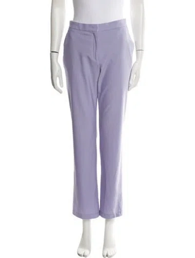 Pre-owned Another Tomorrow Virgin Wool Straight Leg Pants In Purple