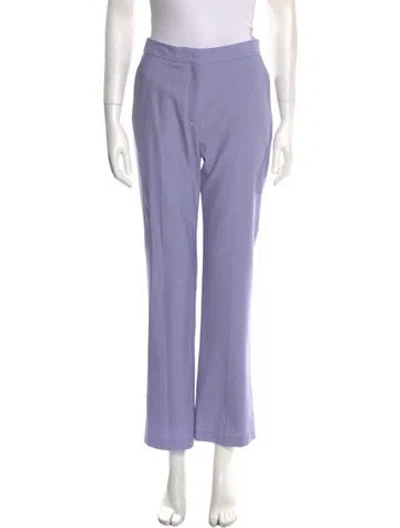 Pre-owned Another Tomorrow Virgin Wool Straight Leg Pants In Purple