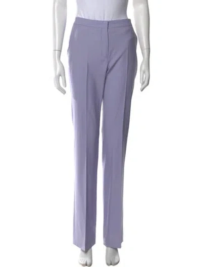 Pre-owned Another Tomorrow Virgin Wool Straight Leg Pants In Purple