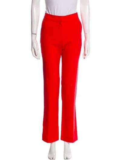 Pre-owned Another Tomorrow Virgin Wool Straight Leg Pants In Red