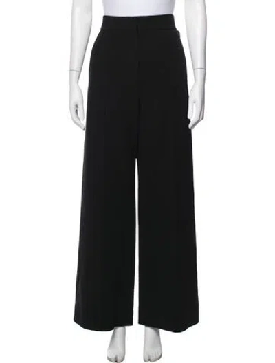 Pre-owned Another Tomorrow Virgin Wool Wide Leg Pants In Black