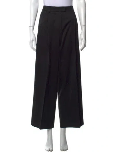 Pre-owned Another Tomorrow Virgin Wool Wide Leg Pants In Black