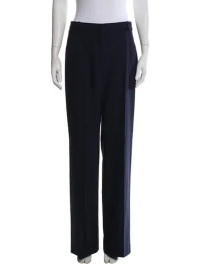 Pre-owned Another Tomorrow Virgin Wool Wide Leg Pants In Blue
