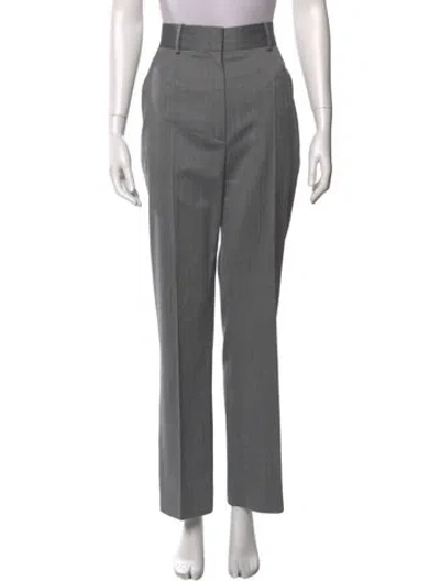 Pre-owned Another Tomorrow Virgin Wool Wide Leg Pants In Gray