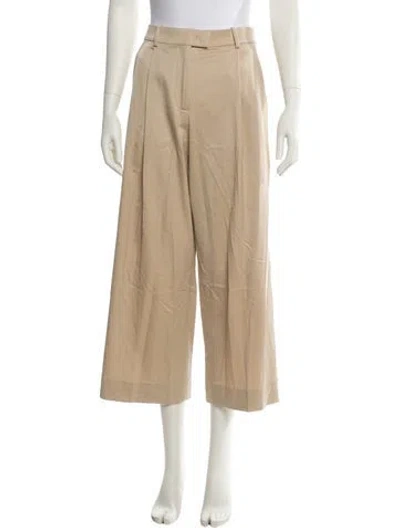 Pre-owned Another Tomorrow Virgin Wool Wide Leg Pants In Neutral