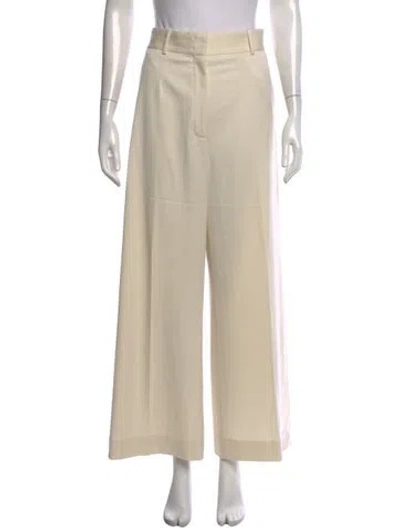 Pre-owned Another Tomorrow Virgin Wool Wide Leg Pants In Neutrals
