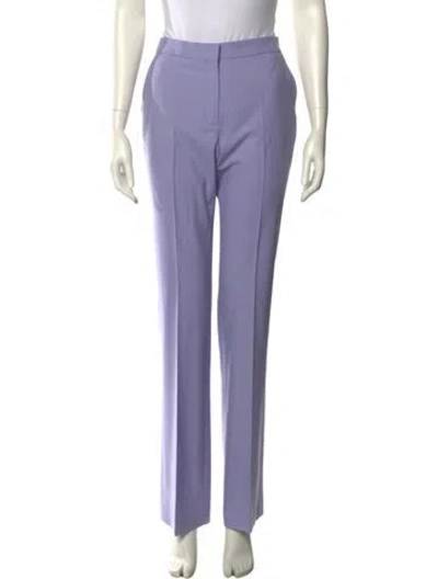 Pre-owned Another Tomorrow Virgin Wool Wide Leg Pants In Purple