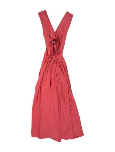 Pre-owned Another Tomorrow V-neck Long Dress In Orange
