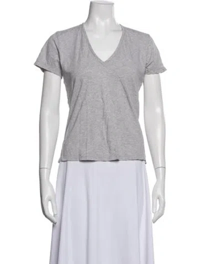 Pre-owned Another Tomorrow V-neck Short Sleeve T-shirt In Gray