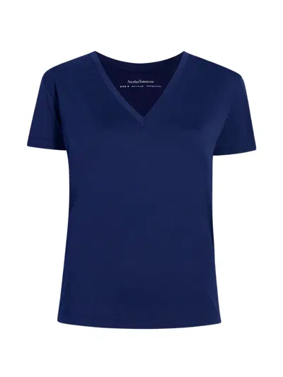 Another Tomorrow V-neck T-shirt In Blue