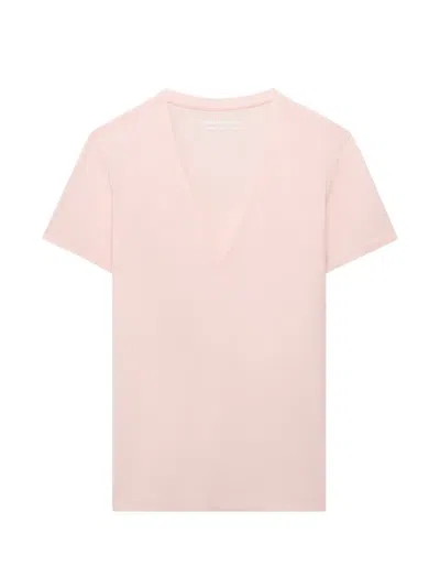 Another Tomorrow V-neck T-shirt In Pink