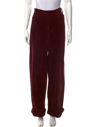 Pre-owned Another Tomorrow Wide Leg Pants In Burgundy