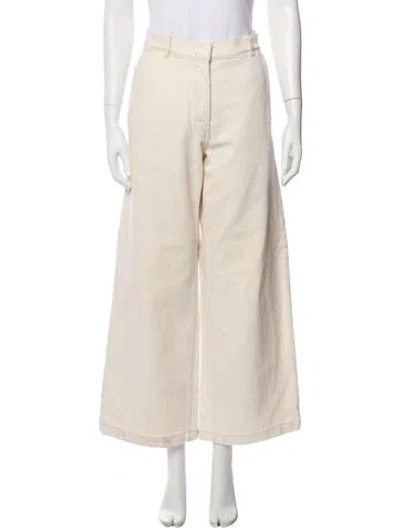 Pre-owned Another Tomorrow Wide Leg Pants In Neutral