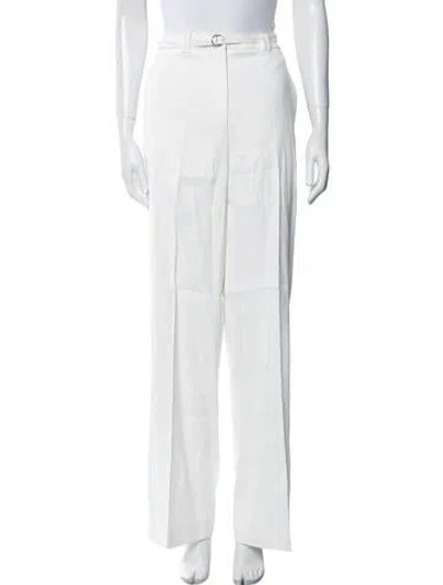 Pre-owned Another Tomorrow Wide Leg Pants In White