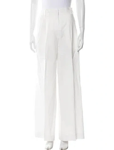 Pre-owned Another Tomorrow Wide Leg Pants In White