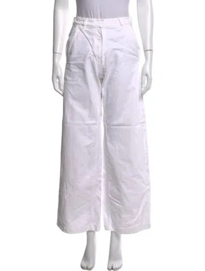 Pre-owned Another Tomorrow Wide Leg Pants In White