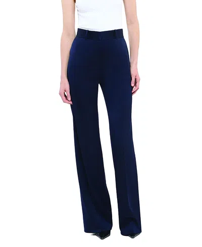 Another Tomorrow Wide Leg Suit Pant In Blue