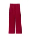 Shop Another Tomorrow Wide Leg Suit Pant In Ruby
