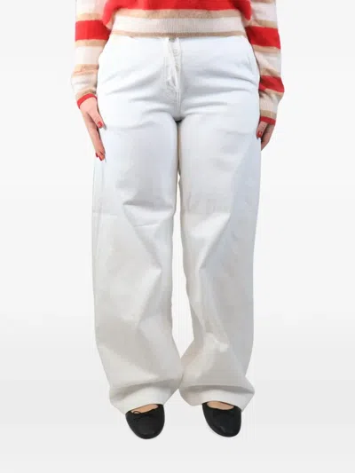 Pre-owned Another Tomorrow Wide-leg Jeans In White