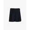 Another Tomorrow Fluid Pleated Shorts In Black