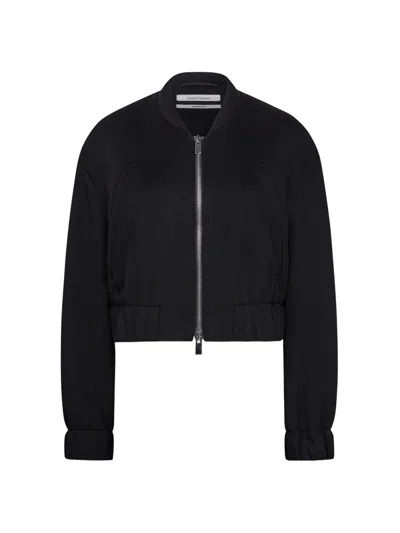 Another Tomorrow Women's Bomber Jacket In Black