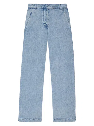 Another Tomorrow Women's Carpenter Denim Pants In Blue