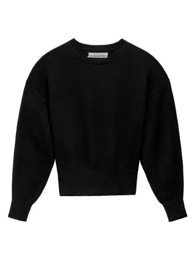 Another Tomorrow Women's Cashmere Knit Sweatshirt In Black