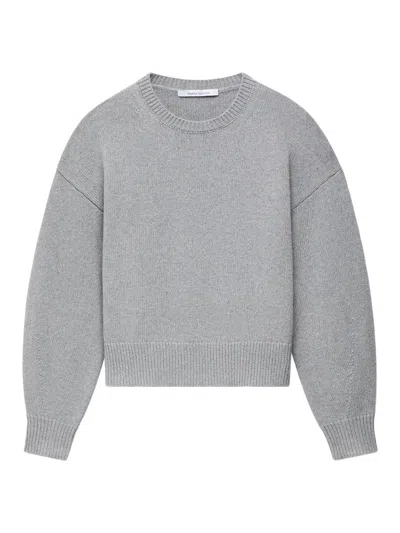 Another Tomorrow Women's Cashmere Knit Sweatshirt In Gray