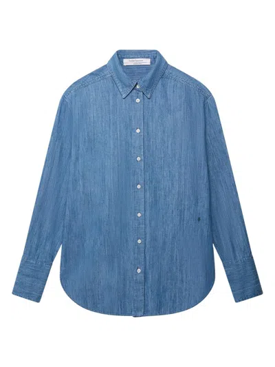 Another Tomorrow Women's Chambray Shirt In Blue