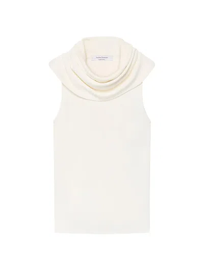 Another Tomorrow Women's Cowl Neck Blouse In White