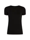 Another Tomorrow Fitted Crew-neck T-shirt In Black