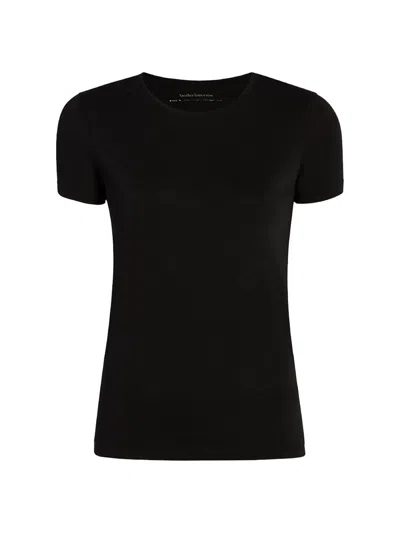 Another Tomorrow Women's Crew Neck Tee In Black