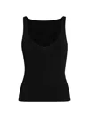 Another Tomorrow Deep V Tank Knit In Black